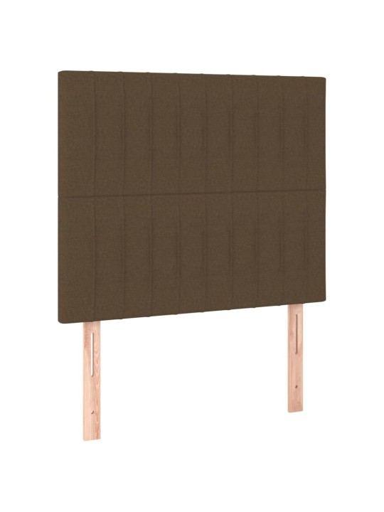 Čelo postele 2 ks tmavě hnědé 80 x 5 x 78/88 cm textil