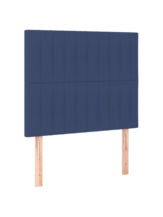 Čelo postele 2 ks modré 80 x 5 x 78/88 cm textil