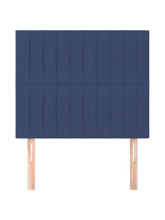 Čelo postele 2 ks modré 80 x 5 x 78/88 cm textil