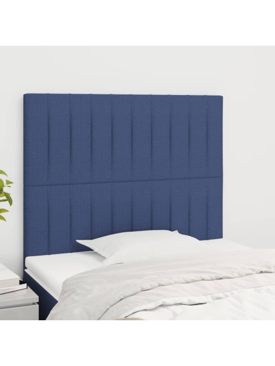 Čelo postele 2 ks modré 80 x 5 x 78/88 cm textil