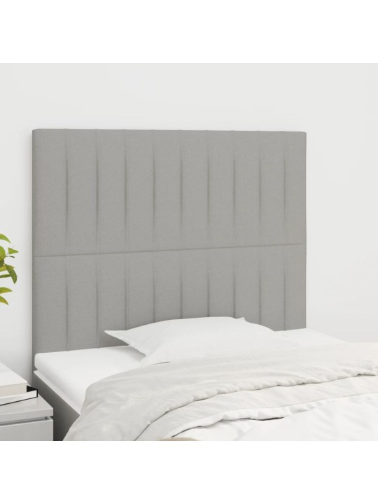 Čelo postele 2 ks světle šedé 90x5x78/88 cm textil