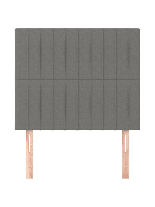 Čelo postele 2 ks tmavě šed 90x5x78/88 cm textil