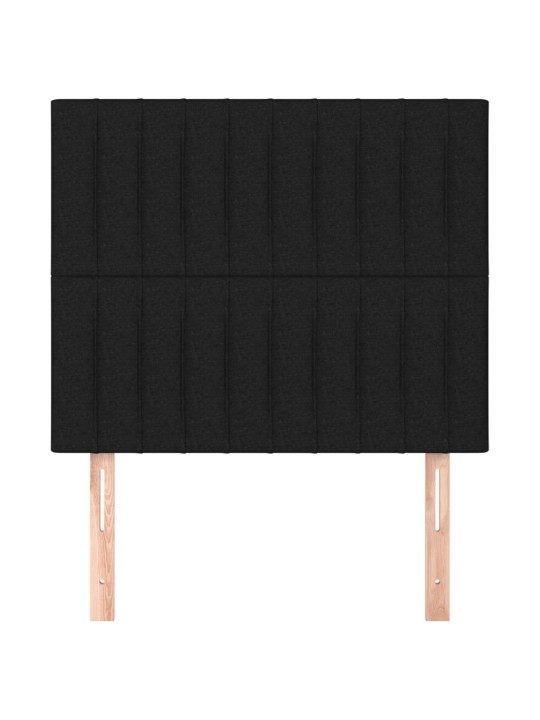 Čelo postele 2 ks černé 90x5x78/88 cm textil