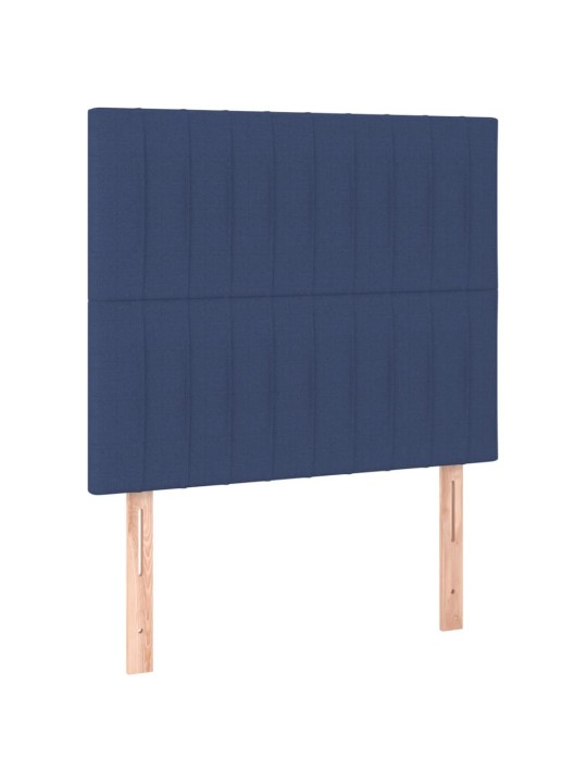 Čelo postele 2 ks modré 90x5x78/88 cm textil