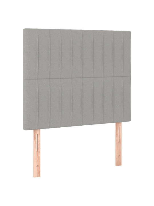 Čelo postele 2 ks světle šedé 100 x 5 x 78/88 cm samet