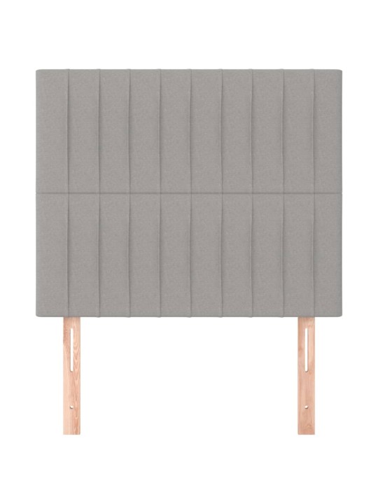 Čelo postele 2 ks světle šedé 100 x 5 x 78/88 cm samet