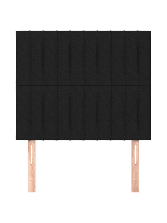 Čelo postele 2 ks černé 100x5x78/88 cm textil