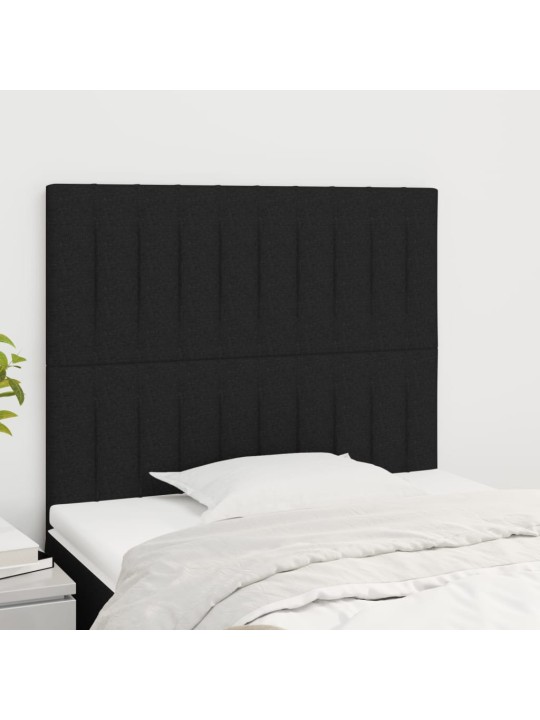 Čelo postele 2 ks černé 100x5x78/88 cm textil