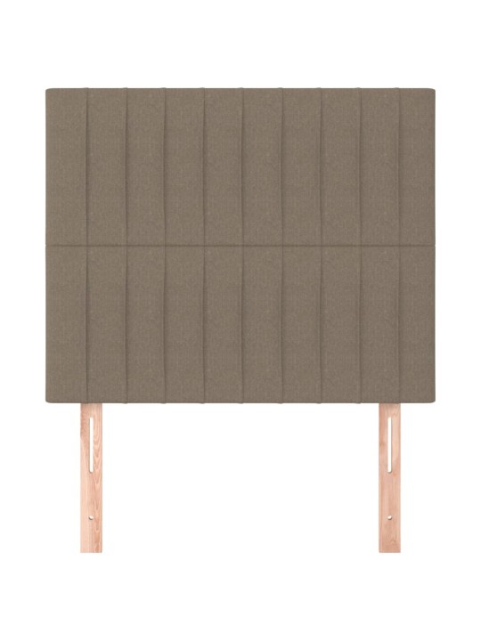 Čelo postele 2 ks taupe 100x5x78/88 cm textil