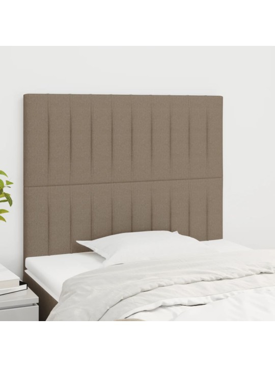 Čelo postele 2 ks taupe 100x5x78/88 cm textil
