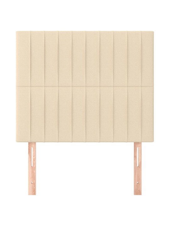 Čelo postele 2 ks krémové 100x5x78/88 cm textil