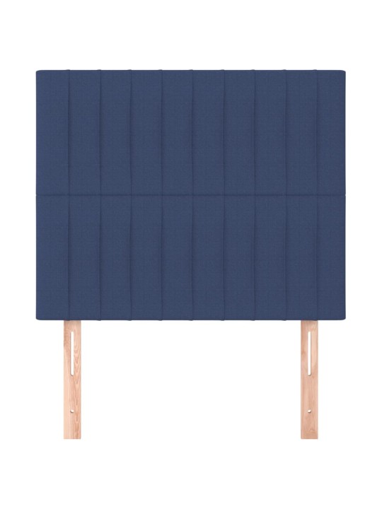 Čelo postele 2 ks modré 100x5x78/88 cm textil