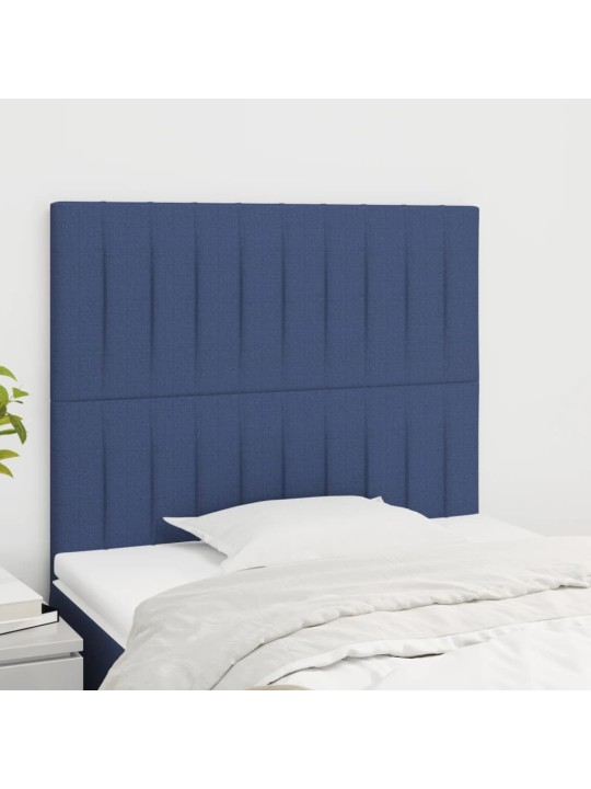 Čelo postele 2 ks modré 100x5x78/88 cm textil