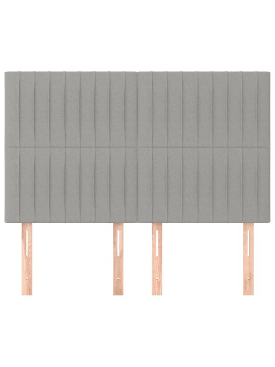 Čela postele 4 ks světle šedá 72 x 5 x 78/88 cm textil