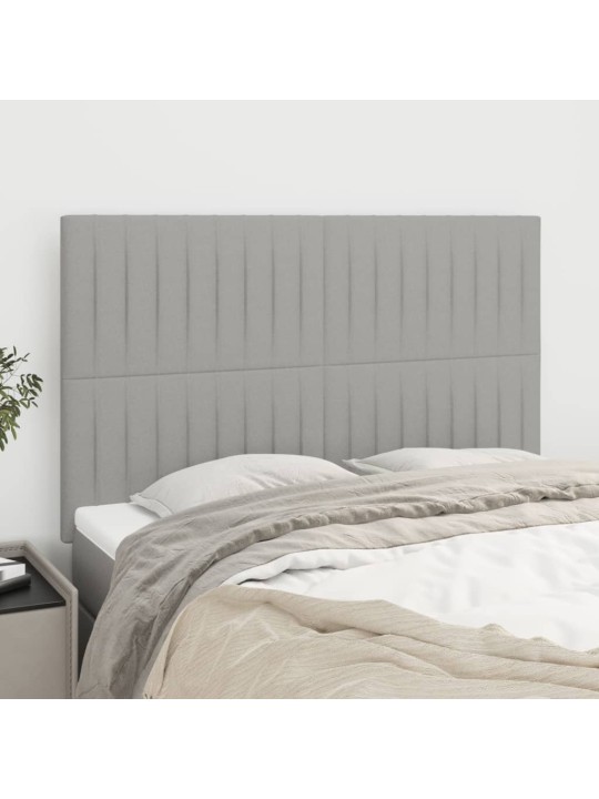 Čela postele 4 ks světle šedá 72 x 5 x 78/88 cm textil