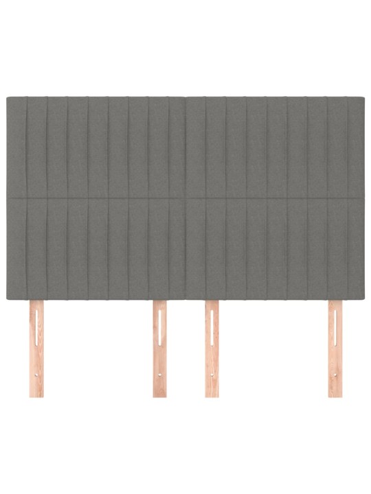 Čela postele 4 ks tmavě šedá 72 x 5 x 78/88 cm textil