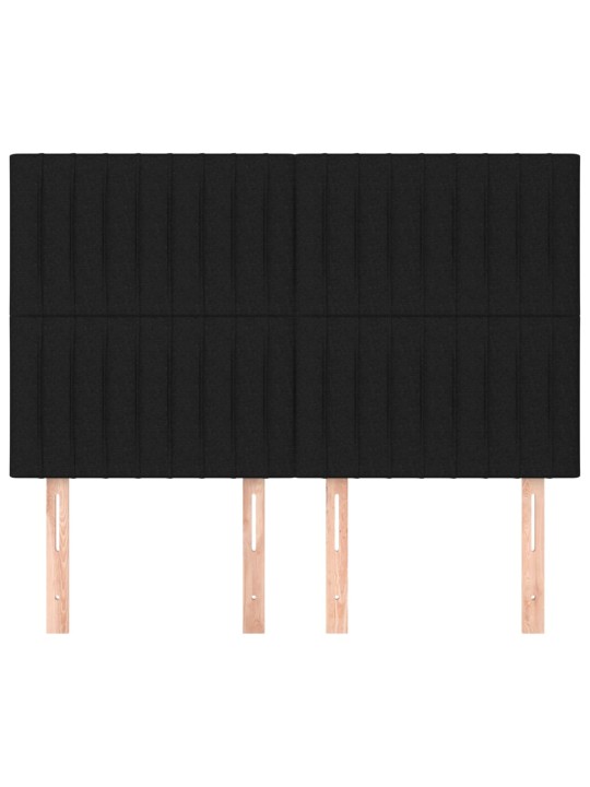 Čela postele 4 ks černá 72 x 5 x 78/88 cm textil
