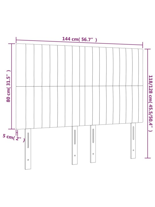 Čela postele 4 ks černá 72 x 5 x 78/88 cm textil