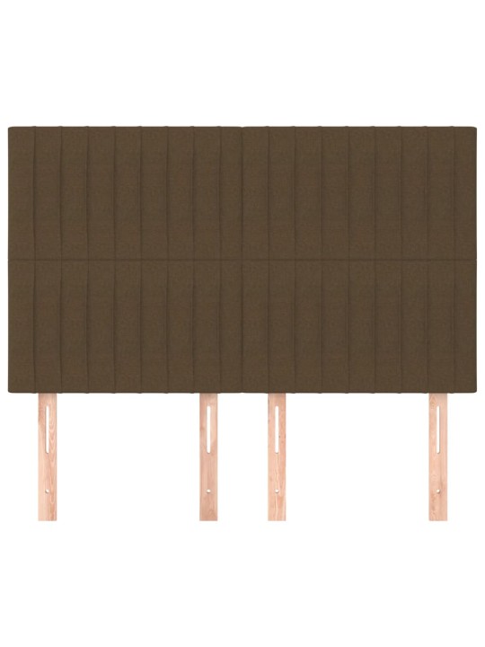 Čela postele 4 ks tmavě hnědá 72 x 5 x 78/88 cm textil