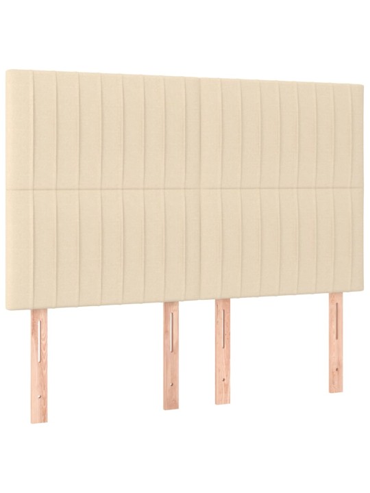 Čela postele 4 ks krémová 72 x 5 x 78/88 cm textil