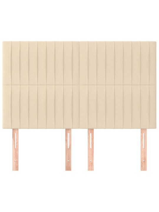 Čela postele 4 ks krémová 72 x 5 x 78/88 cm textil