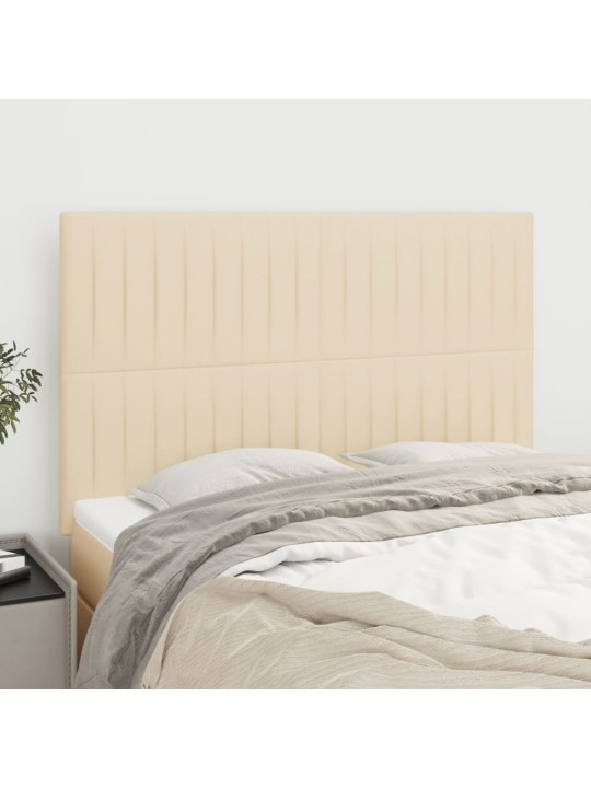 Čela postele 4 ks krémová 72 x 5 x 78/88 cm textil