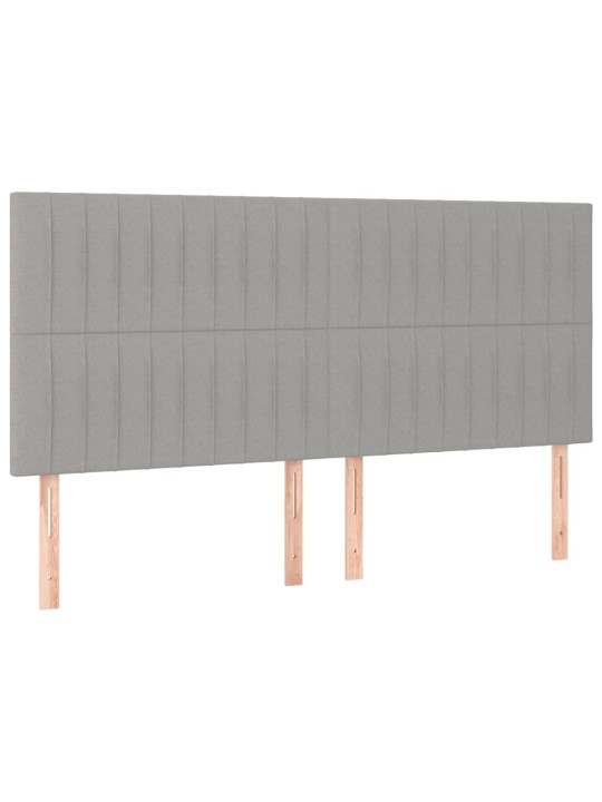 Čela postele 4 ks světle šedá 80x5x78/88 cm textil