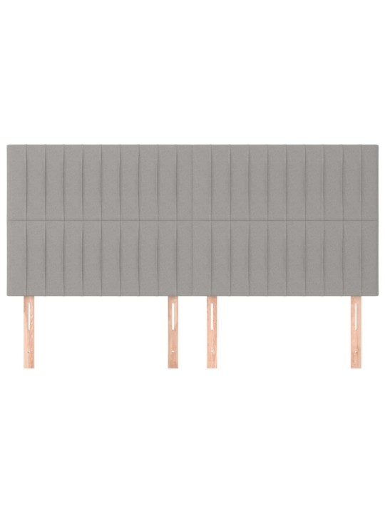 Čela postele 4 ks světle šedá 80x5x78/88 cm textil