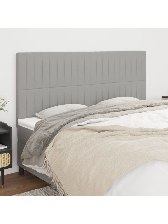 Čela postele 4 ks světle šedá 80x5x78/88 cm textil