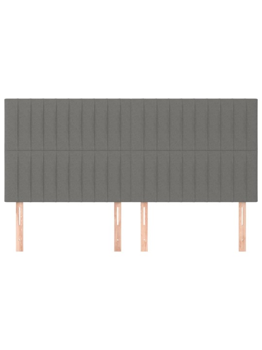 Čelo postele 4 ks tmavě šedé 80 x 5 x 78/88 cm textil