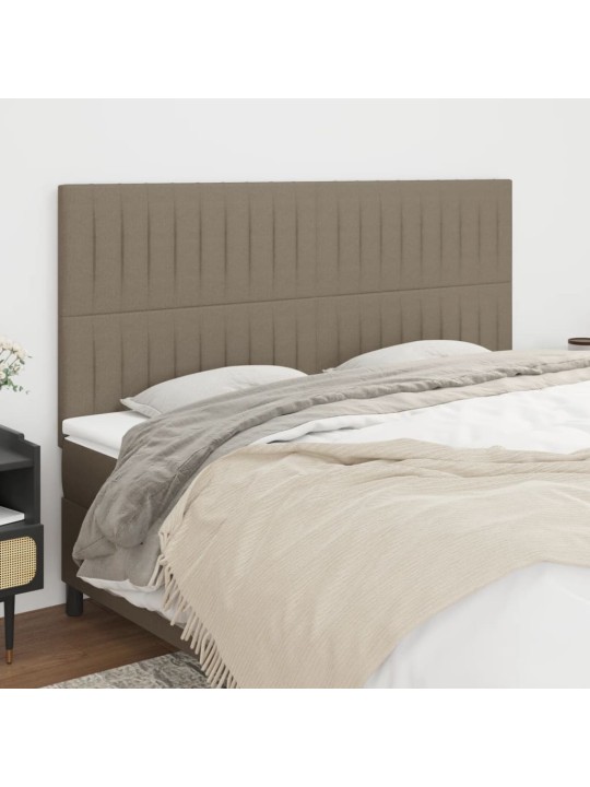 Čela postele 4 ks taupe 80 x 5 x 78/88 cm textil