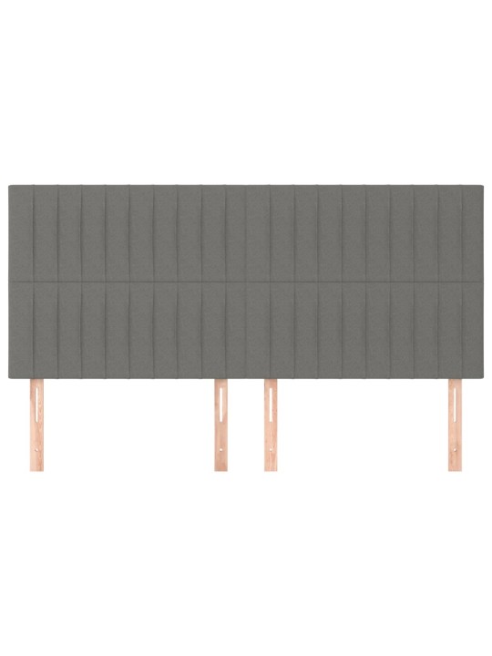 Čelo postele 4 ks tmavě šed 90x5x78/88 cm textil