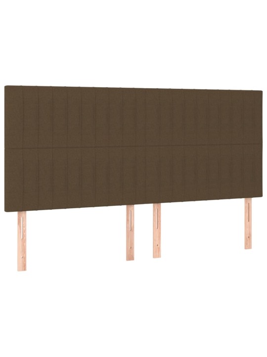 Čelo postele 4 ks tmavě hnědé 90x5x78/88 cm textil