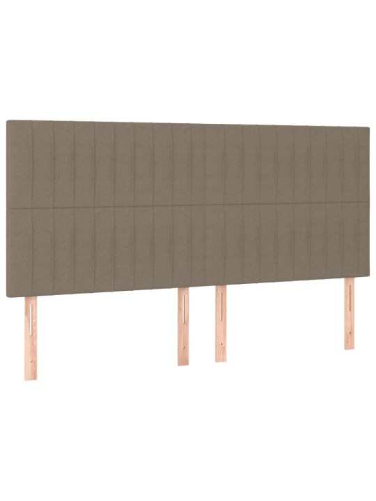 Čelo postele 4 ks taupe 90x5x78/88 cm textil