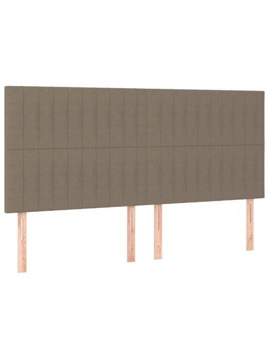 Čelo postele 4 ks taupe 100x5x78/88 cm textil