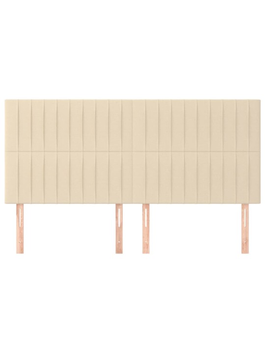Čelo postele 4 ks krémové 100x5x78/88 cm textil