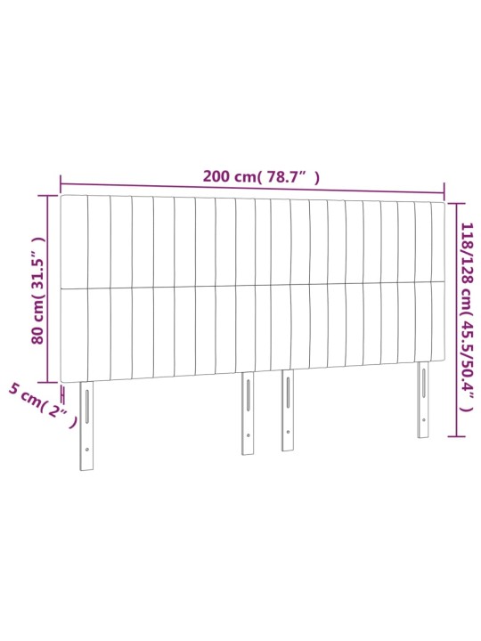 Čelo postele 4 ks krémové 100x5x78/88 cm textil