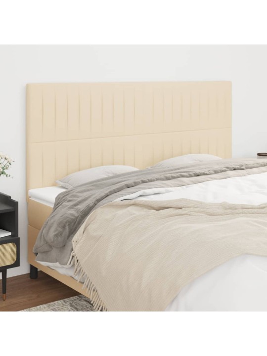 Čelo postele 4 ks krémové 100x5x78/88 cm textil