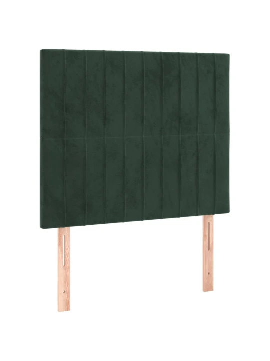 Čelo postele tmavě zelené 100x5x78/88 cm samet