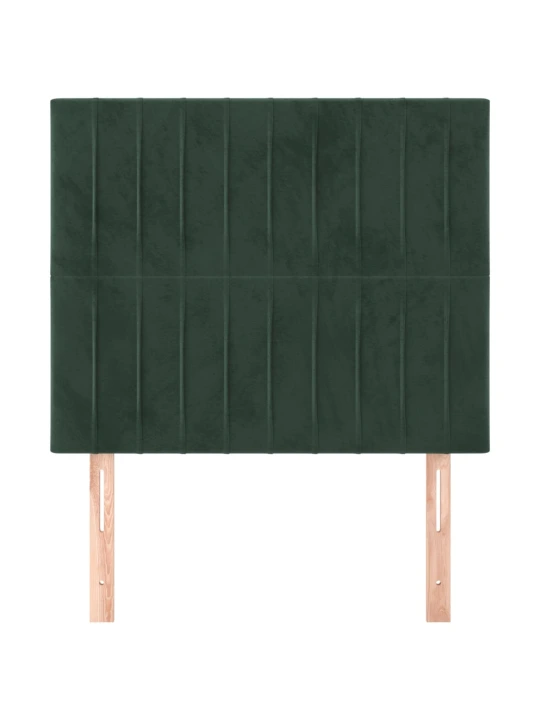 Čelo postele tmavě zelené 100x5x78/88 cm samet