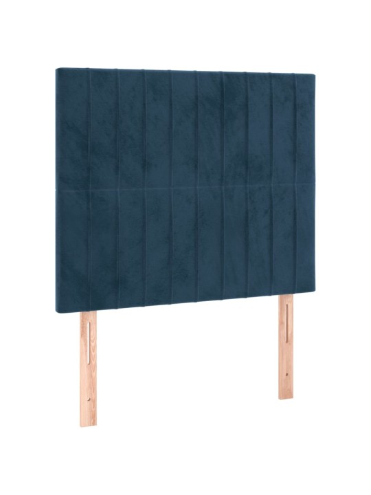 Čelo postele tmavě modré 100x5x78/88 cm samet