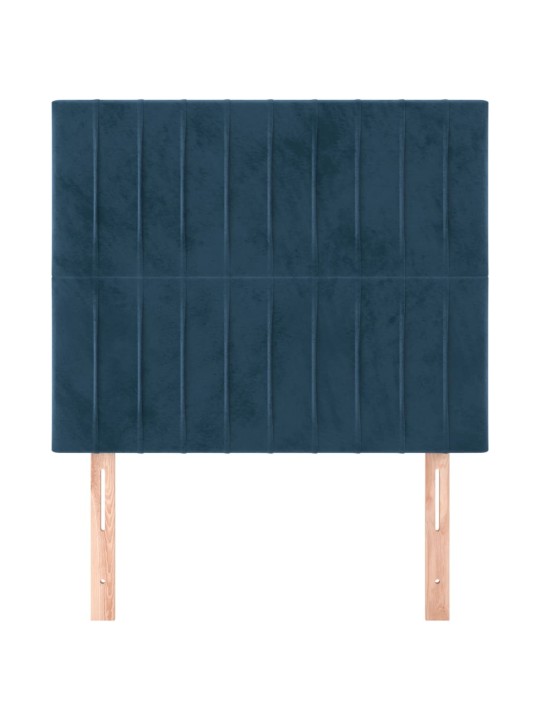 Čelo postele tmavě modré 100x5x78/88 cm samet