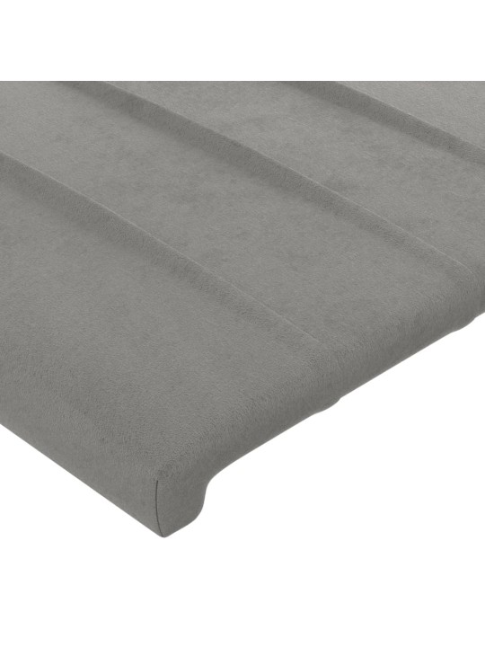 Čela postele 4 ks světle šedá 72 x 5 x 78/88 cm samet