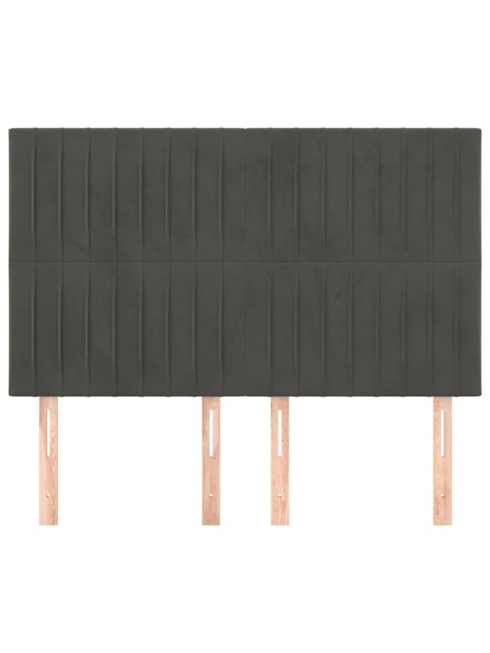 Čela postele 4 ks tmavě šedá 72 x 5 x 78/88 cm samet