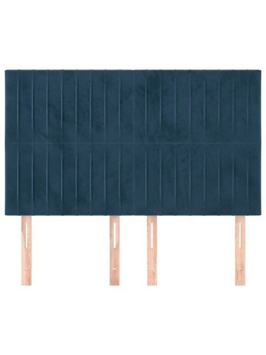 Čela postele 4 ks tmavě modrá 72 x 5 x 78/88 cm samet