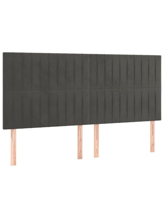 Čelo postele 4 ks tmavě šedé 80 x 5 x 78/88 cm samet