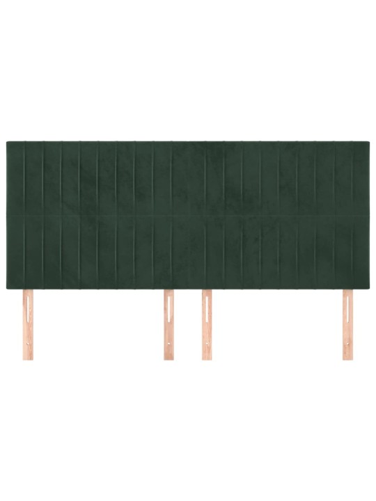 Čelo postele 4 ks tmavě zelené 90x5x78/88 cm samet