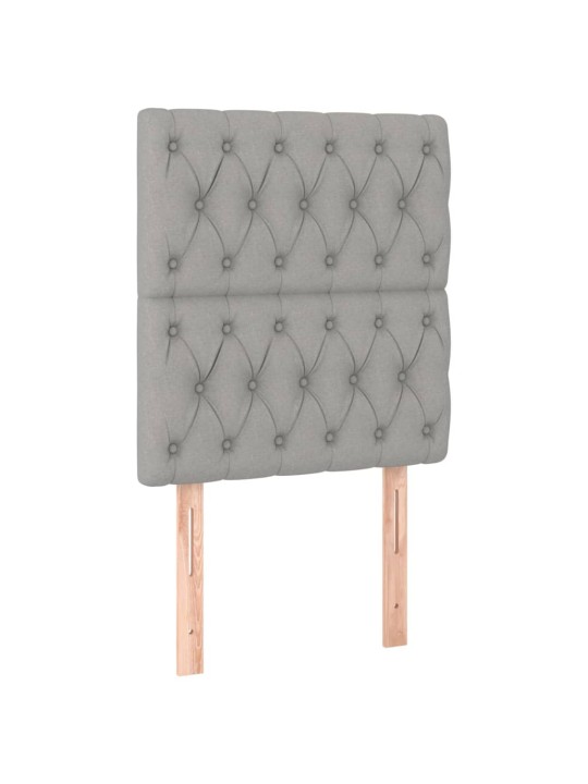 Čelo postele 2 ks světle šedé 80x7x78/88 cm textil