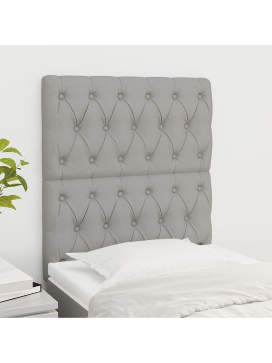Čelo postele 2 ks světle šedé 80x7x78/88 cm textil