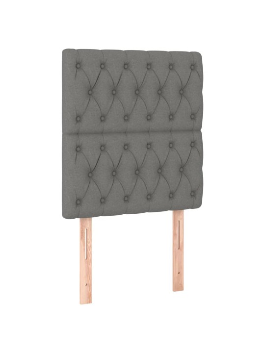Čelo postele 2 ks tmavě šed 80x7x78/88 cm textil